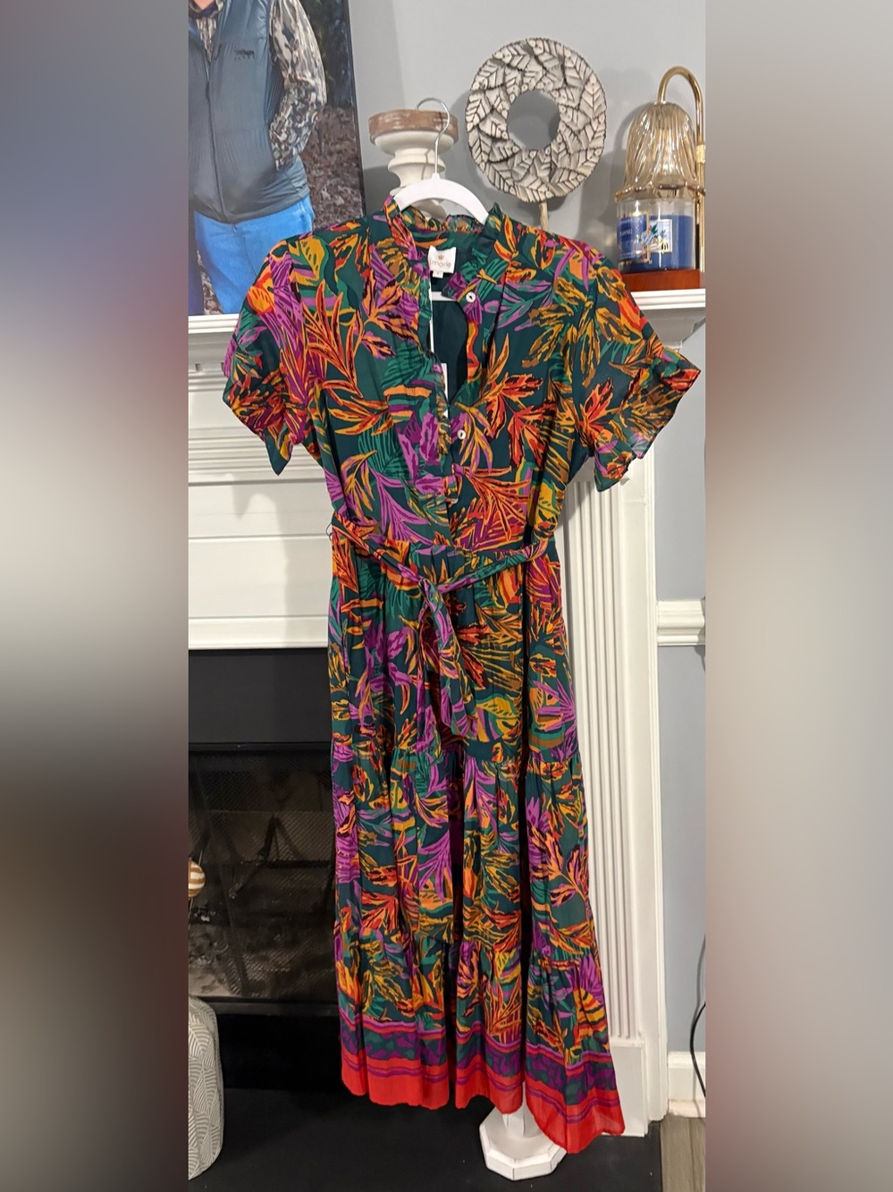 New with tags J Marie Tropical Print Short-Sleeve dress size small